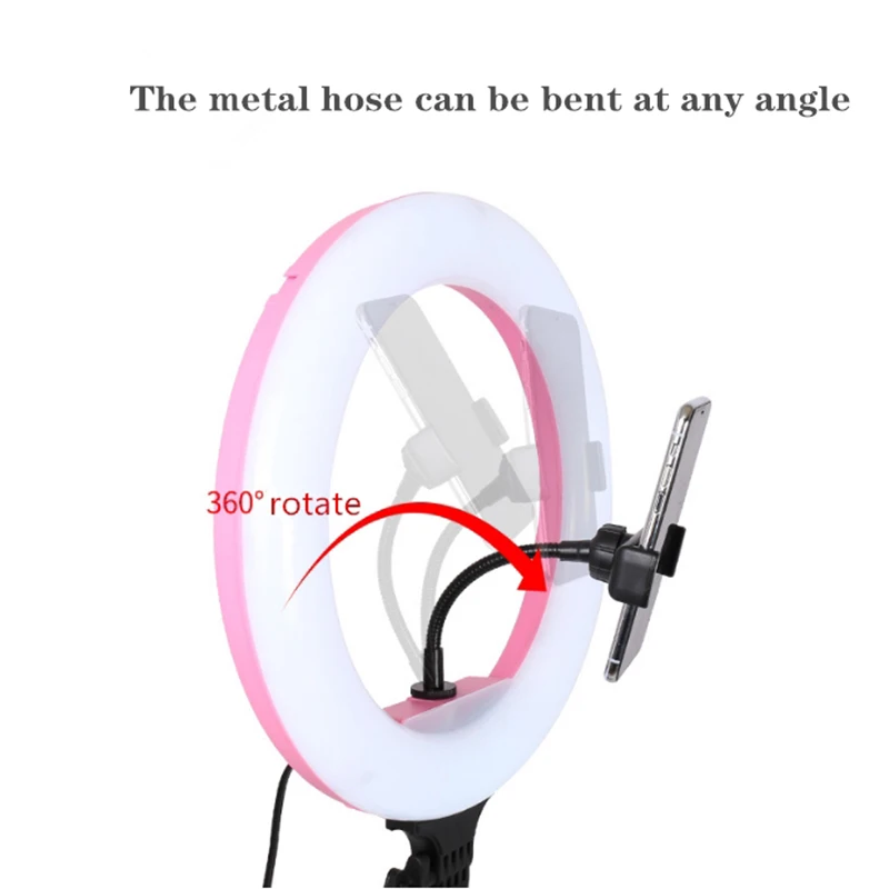 Светодиодный кольцевой светильник с регулируемой яркостью для селфи 24 Вт 5600 K, студийный светильник для фотосъемки и фотосъемки в реальном времени с пультом дистанционного управления для смартфона, макияж