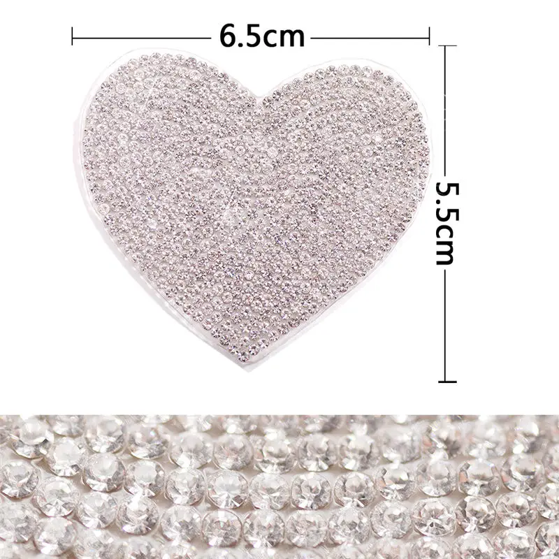 6.5cm rhinestone star stickers rhinestones applique 5pcs/pack hotfix heat transfer design iron on For kids garment bag shoe - Color: Style 3