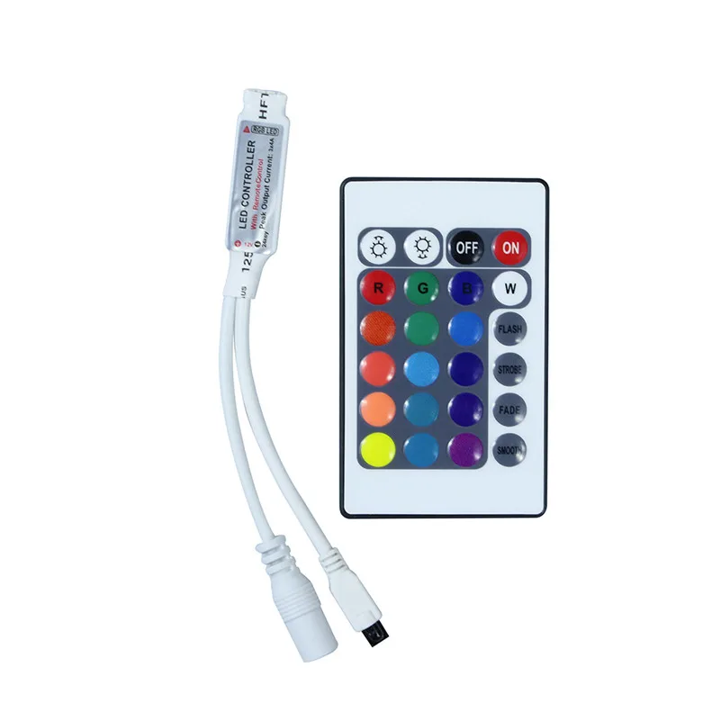

DC12V 24Key Wireless IR Remote RGB LED Controller Mini LED Strip Dimmer for LED Strip B