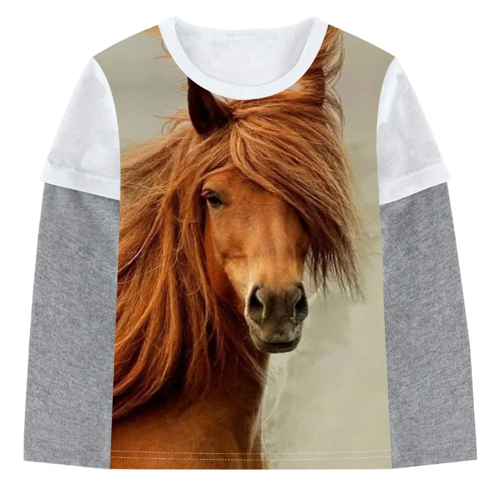 Kids 2 12Y Boys T shirt Kids Tees Baby Boy T shirts horse print blouse