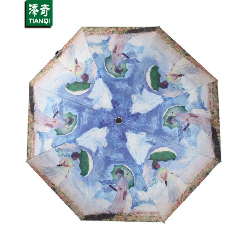 

Holding an umbrella woman Creative Pattern 3 Folding women umbrella double Thickening sunshade umbrella uv umbrella,SKU 04A1C24