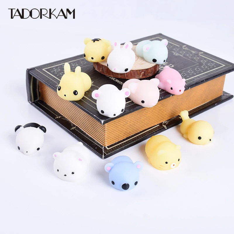 

1pc 3D Soft Squishy Toys Phone Straps For iPhone Kawaii Soft Silicone Small Animals Rabbit Elephant Finger Pinch Press Squeeze