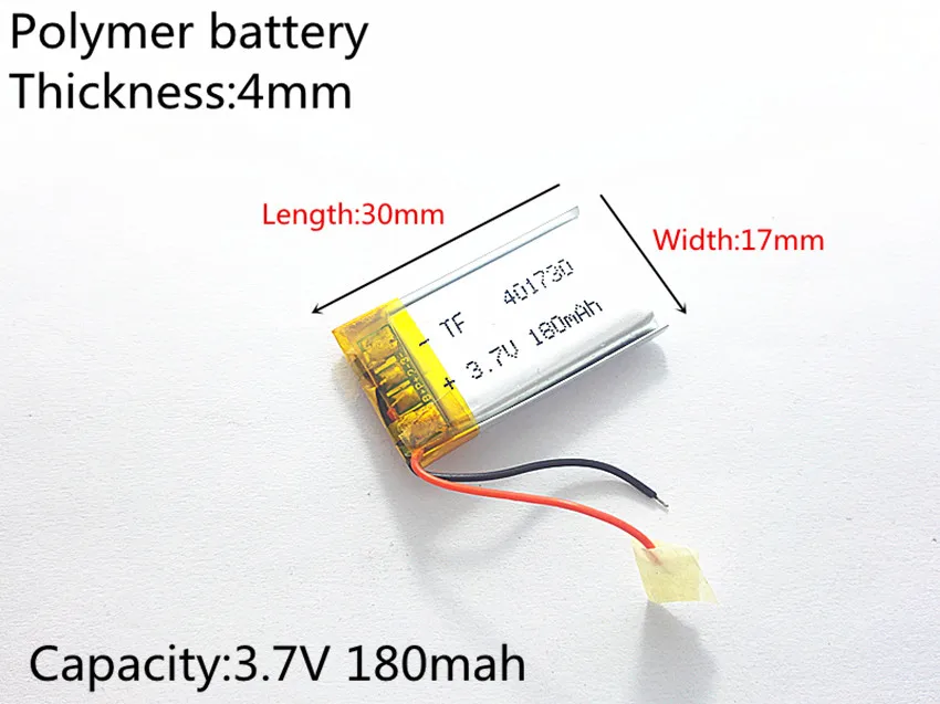 3.7V,180mAH,401730 PLIB; polymer lithium ion / Li-ion battery for GPS,mp3,mp4,mp5,dvd,bluetooth,model toy mobile bluetooth