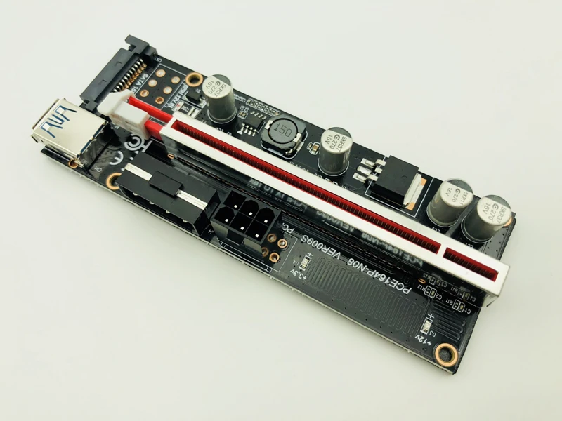 

50PCS Newest VER009S Riser USB 3.0 PCI Express Riser Card 1x to 16x Extender Adapter SATA 4pin 6pin Power Supply for BTC Mining