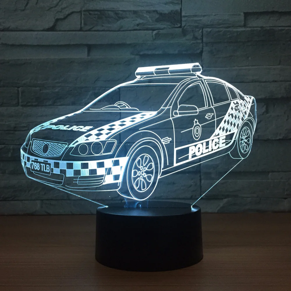 3D полицейский визуальный светодиодный домашний декор градиенты моделирование настольная лампа для детей сенсорная кнопка автомобиля ночник ребенок сон Usb Освещение подарки