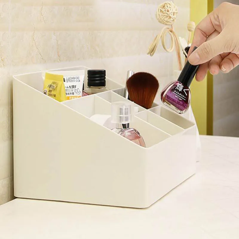 1 Pcs Simple Makeup Organizer 6 Grid Plastic Storage Box Home Gadget Cosmetics Desktop Finishing Organizador 2019 HOT SALE