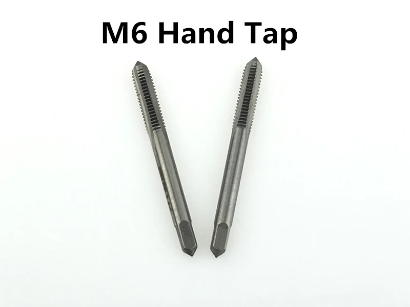 Jrealmer 5pcs Hand Tap M6 & Die Machine Spiral Point Straight Fluted
