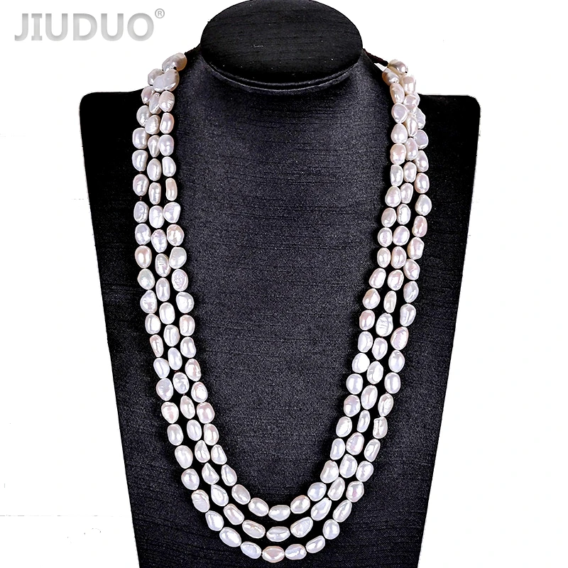 

Fashionable female necklace pure natural freshwater pearl rope chain dance engagement occasion design factory direct special