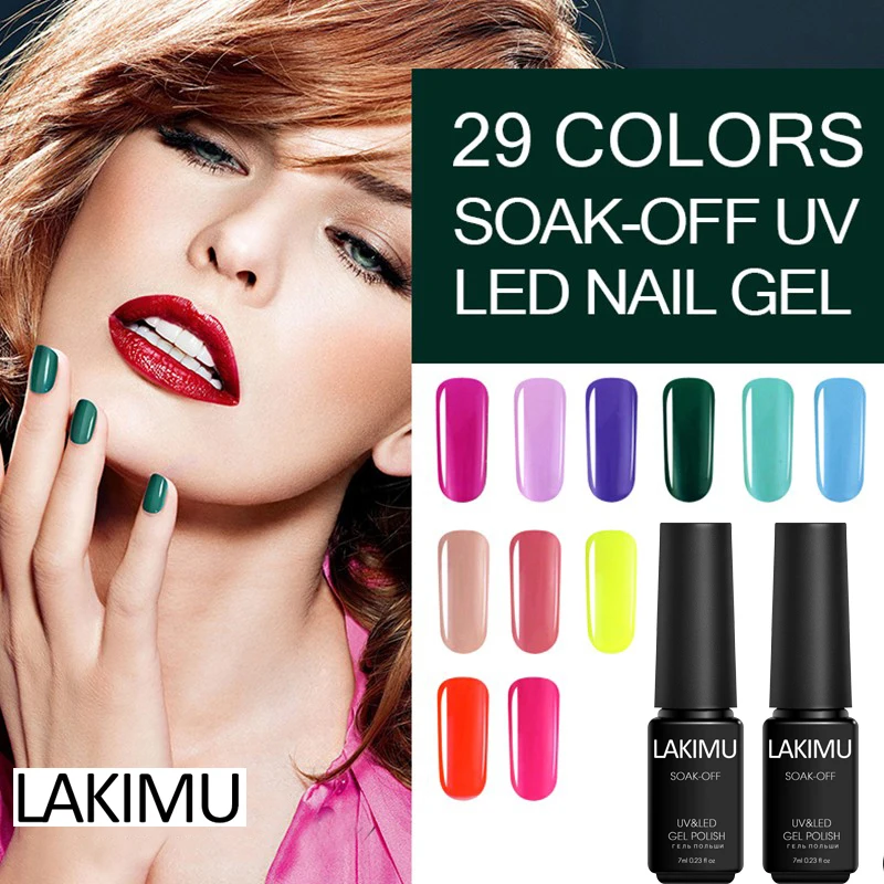 

Lakimu Beauty 24 Colors Purple Color Gel Nail Polish Enamel Permanent Nails Soak Off UV Gel Lacquers Poly Gel All for Manicure