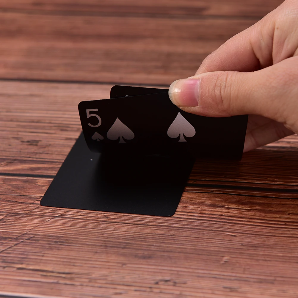 1 комплект Высококачественная пластиковая коробка для покера черные игральные карты Семейные игры водонепроницаемые