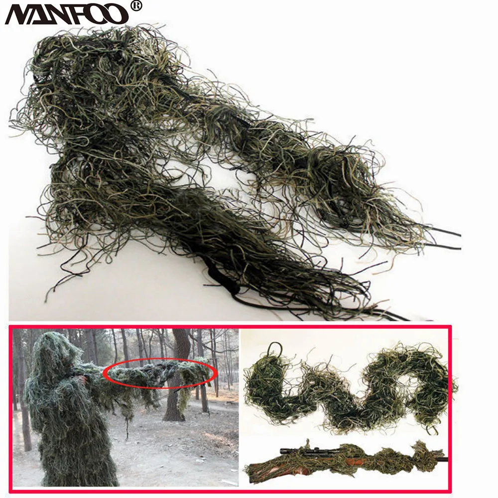 3 Цвета, камуфляж, эластичный, винтовочный пистолет, обертывание, 3D Ghillie, веревка, тактический пистолет, обертывание, пейнтбол, Охотничьи аксессуары, камуфляжная обертка