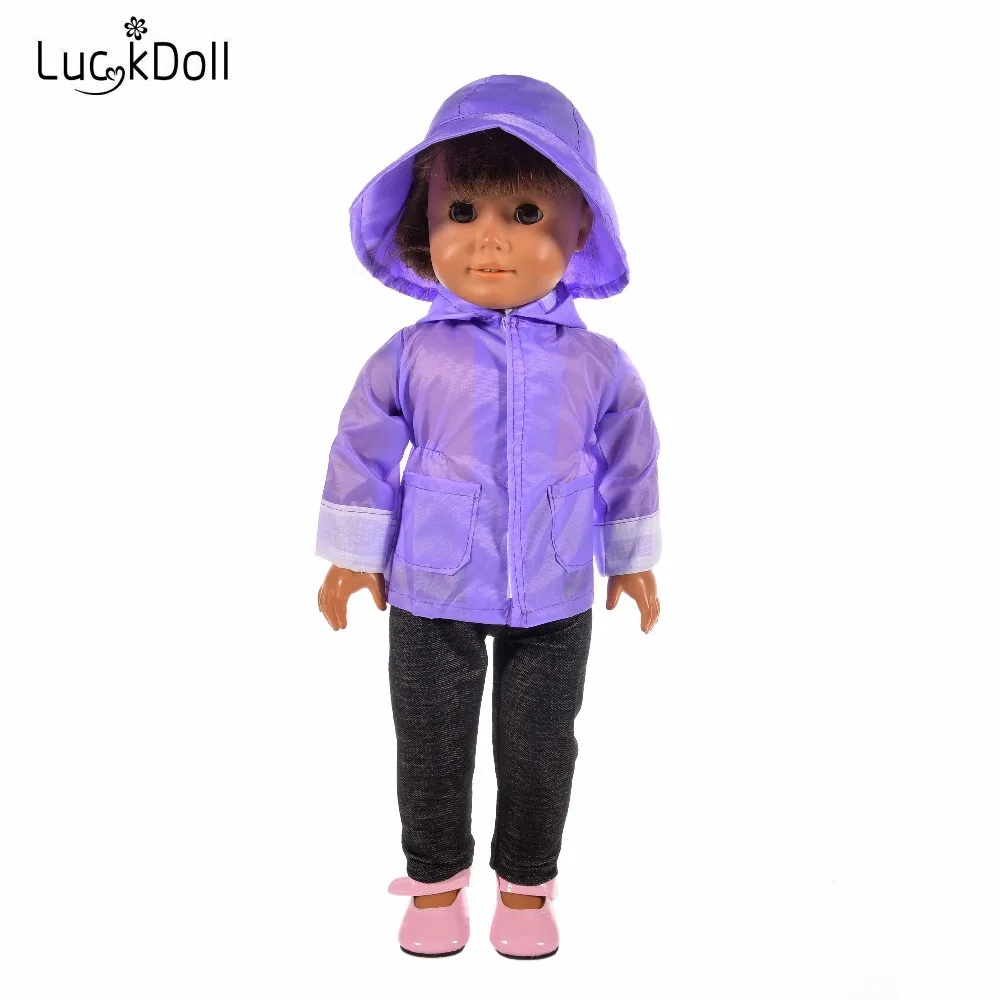 LUCKDOLL Rain Fit 18 дюймов Американский 43 см детская кукла одежда аксессуары, игрушки для девочек, поколение, подарок на день рождения( только одежды