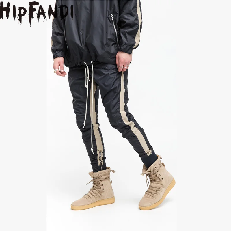 

HIPFANDI High Street 2017 New Four Pieces Of Zipper Good Quality Joining Together Pants Hiphop Jogger Fashion Beam Foot Trousers