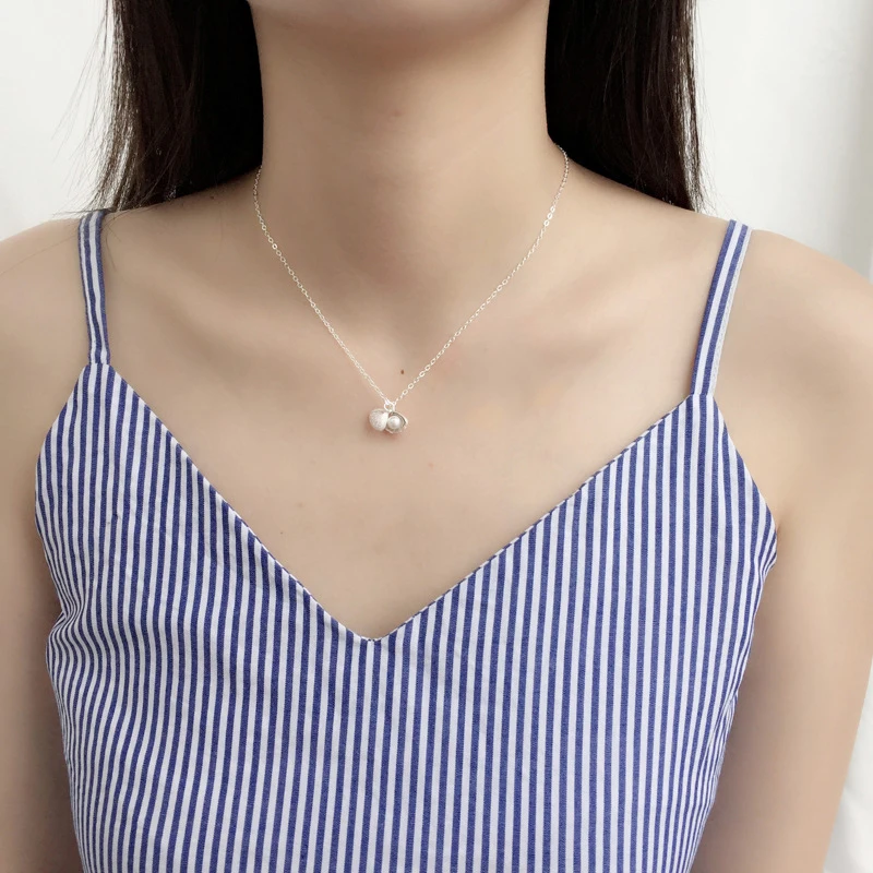 Qevila 2019 New Fashion Shell Design Pearl Jewelry Necklace Silver Pearl Pendant Necklace for Women Pearl Chain Choker love Gift (6)