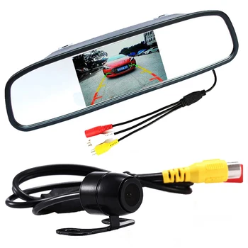 

Auto Parking Assistance 4.3 Inch TFT LCD Car Rearview Mirror Monitor with HD Backup Reverse Car Rear View Camera Dropshippping