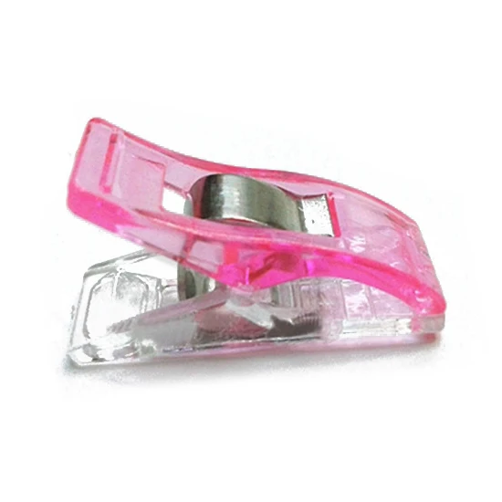 36Pcs Fabric Wonder Clips Clamps Holder Quilting Cloth Sewing Plastic Craft DIY Pink+transparent