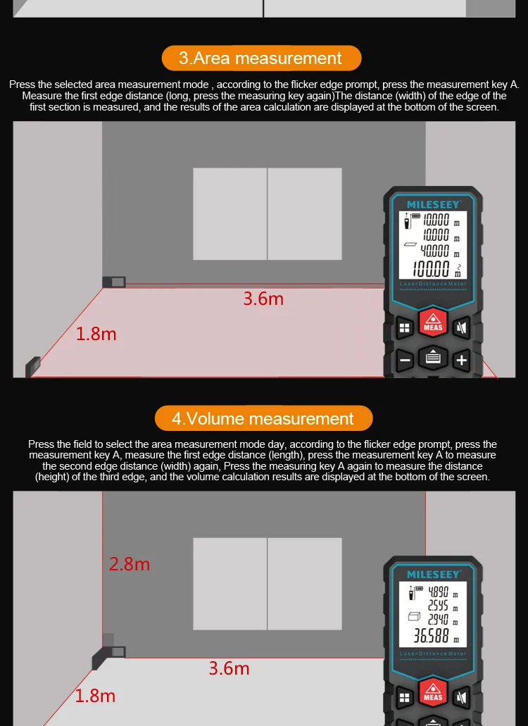 Mileseey лазерный дальномер электронная рулетка Лазерная цифровая лента дальномер trena metro лазерный дальномер измерительная лента