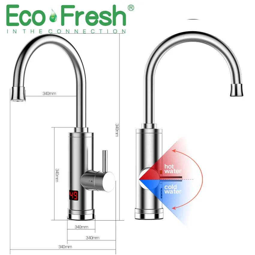 Электрический кухонный водонагреватель Ecofresh мгновенный нагреватель для