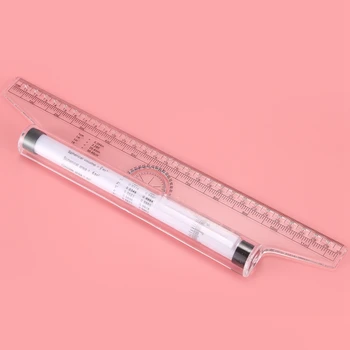 

Multi-purpose Measuring Protractor Template Drawing Rolling Rule 30cm