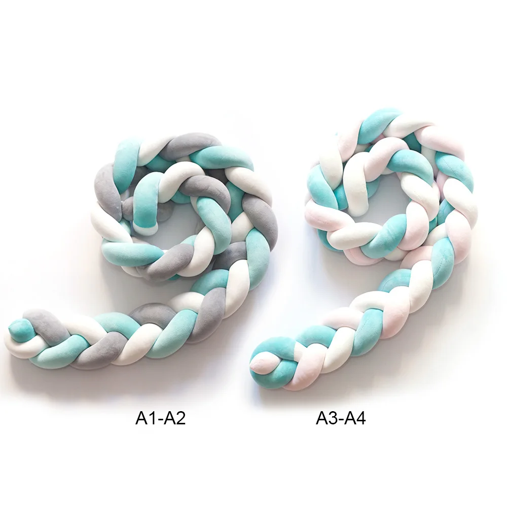 

1.5M/2.0M Knot Bumper Newborn Baby Nodic Long Knotted Braid Pillow Bed Bumper in Crib Infant Room Decor Crib Bumpers