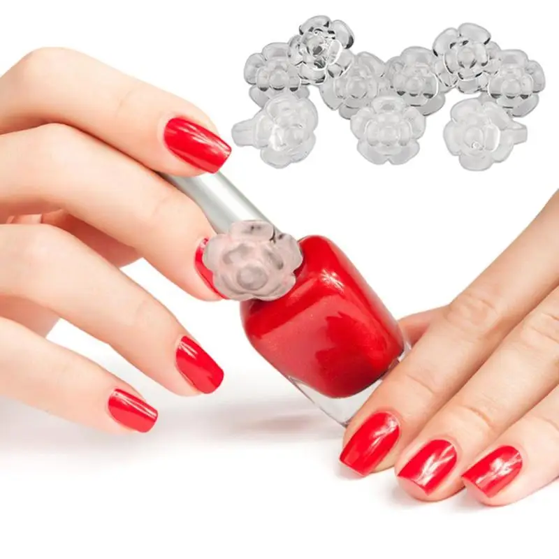 

50pcs Transparent Nail Gel Polish Bottle Display Ring False Nails Palette