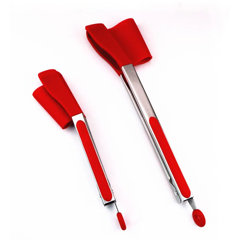 Clever Tongs 2 in 1 Kitchen Spatula & Tongs Non-stick Heat Resistant Stainless Steel Frame Silicone Kitchen Helper 9inch 12inch7