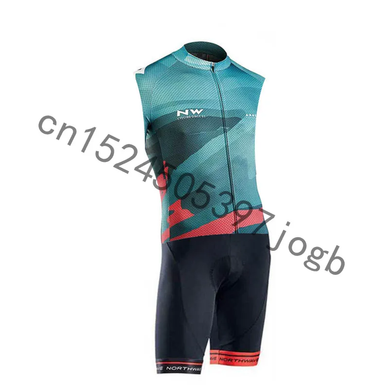 

NW Summer sleeveless Pro Cycling Skinsuit Triathlon Racing Cycling Jersey set Anti-UV outdoor Sportwear Maillot Ciclismo
