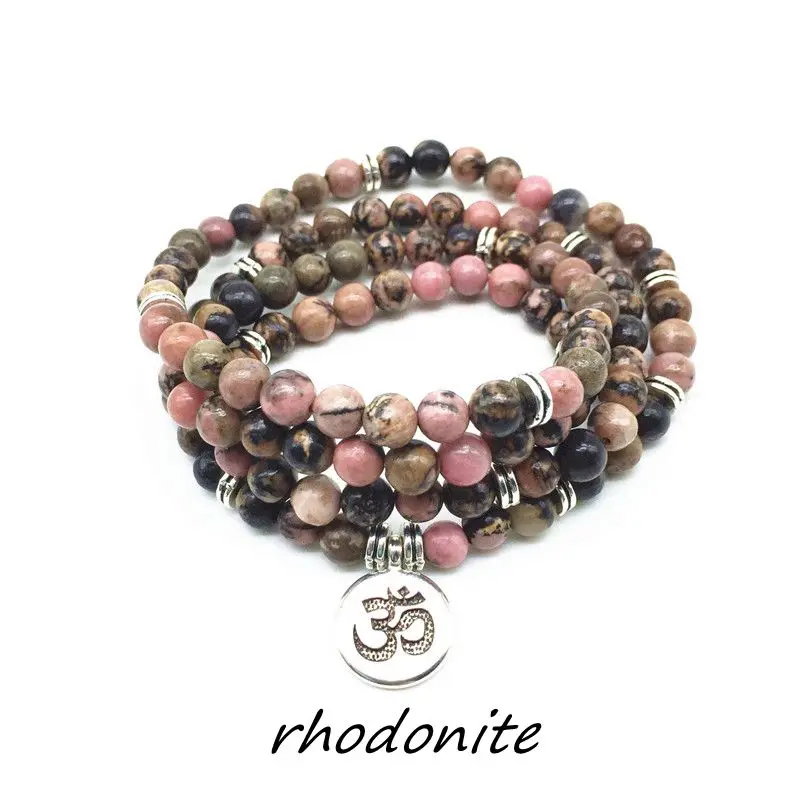 Натуральные очаровательные каменные бусины браслеты ожерелья с тематикой йоги эластичные Лотос Будда для женщин Девушка Прямая