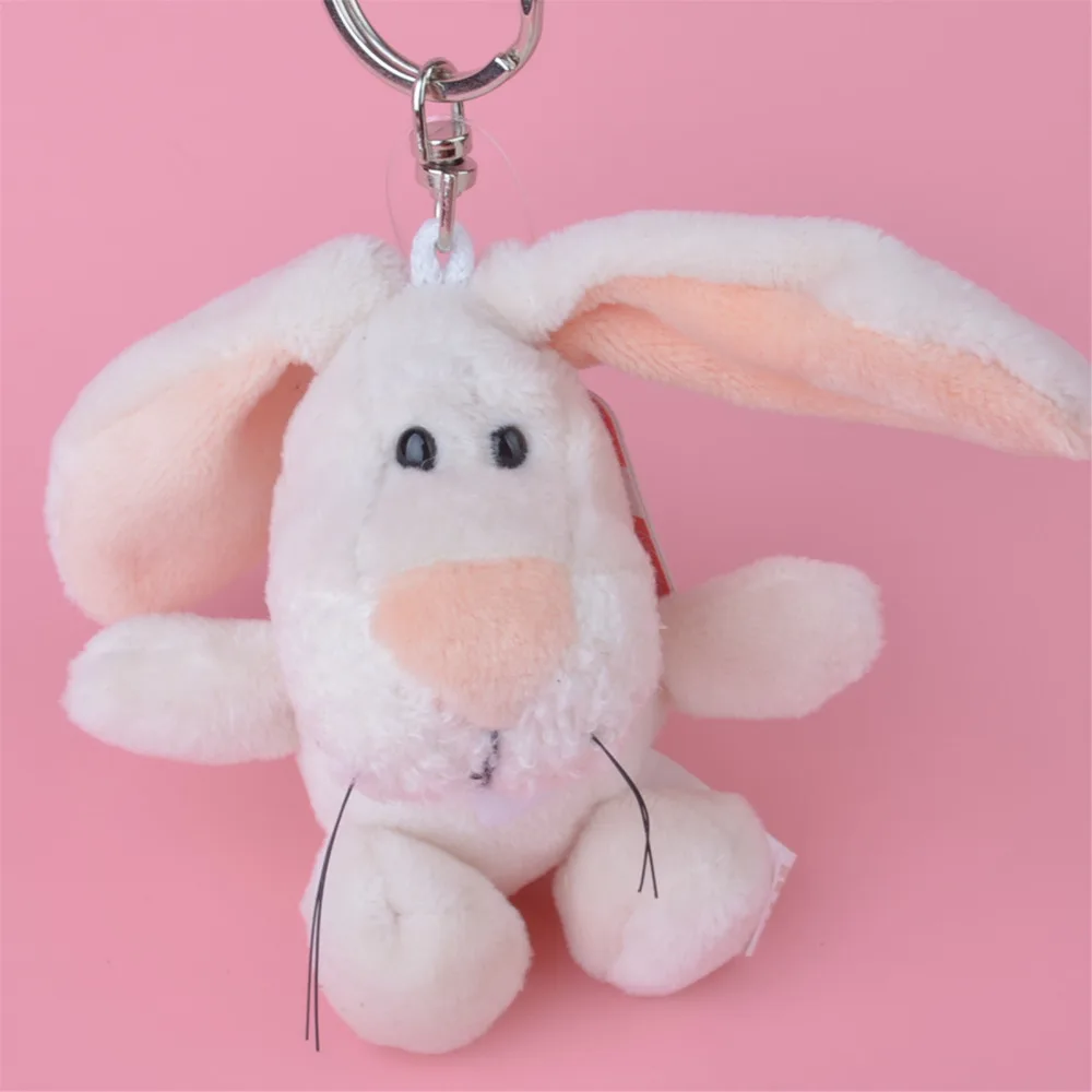 3 Pcs White Rabbit Plush Pendant Toy, Kids Doll Keychain / Keyholder