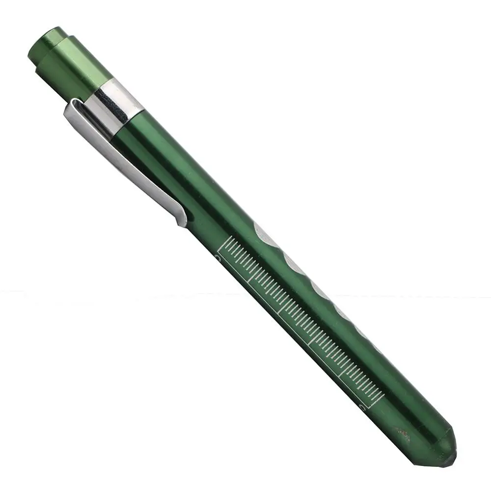 2 шт. ручка типа карманная медицинская ручка светильник фонарь светильник Отоскоп Офтальмоскоп светодиодный светильник для первой помощи - Цвет: Зеленый