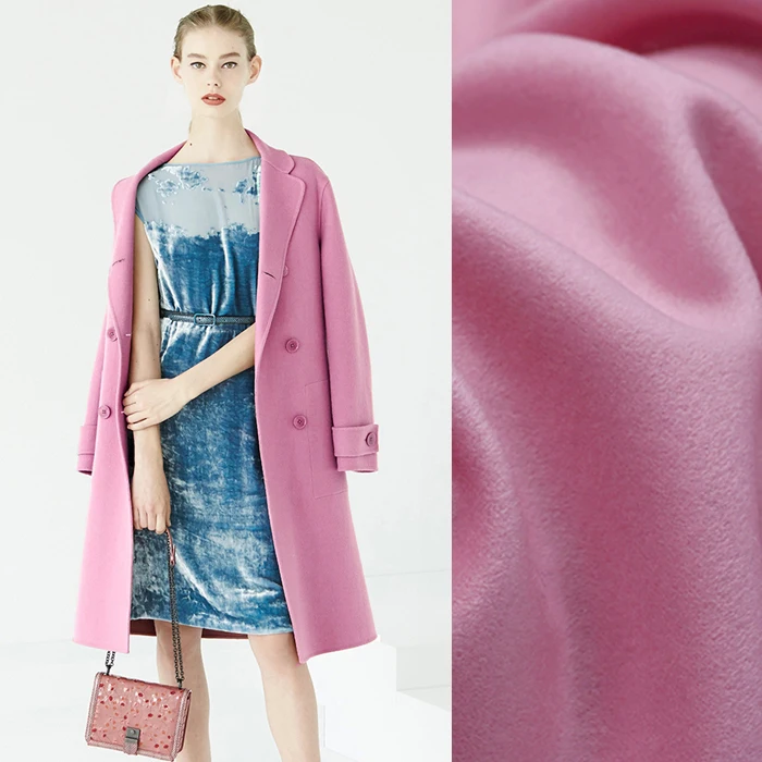 

150CM Wide 600G/M Solid Color Pink Autumn Winter Wool Woolen Fabric for Jacket Coat Suit Overcoat Outwear E459