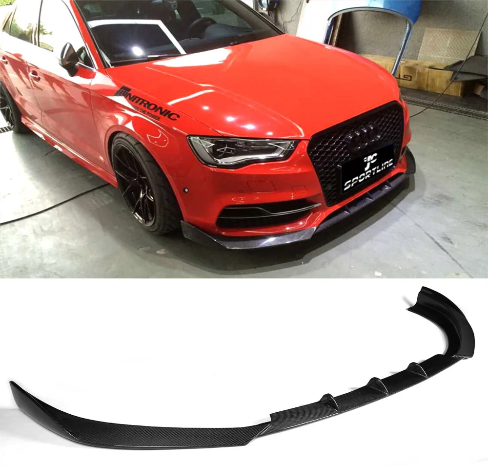 Buy S3 carbon fiber front bumper diffuser lip for Audi