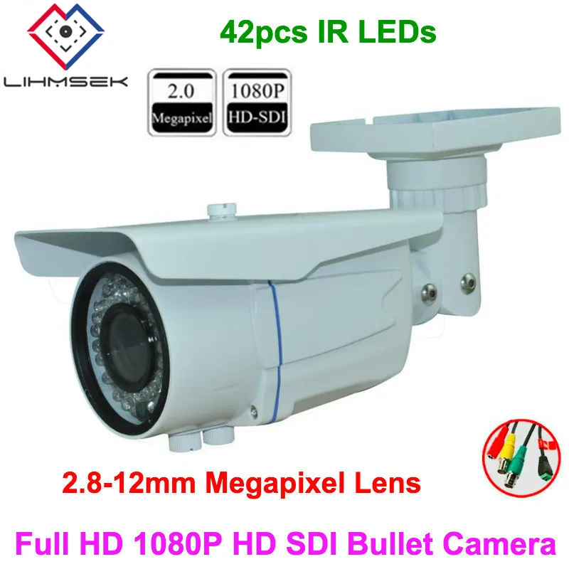 Lihmsek HD SDI камера 1080P 2.0MP CMOS сенсор цифровая безопасности Открытый 42IR 2 8 12 мм Пуля cctv