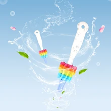 1 шт. новая силиконовая щетка Детская длинная ручка Кормление щетка для чистки бутылки 360 градусов вращающийся инструмент для мытья сосков