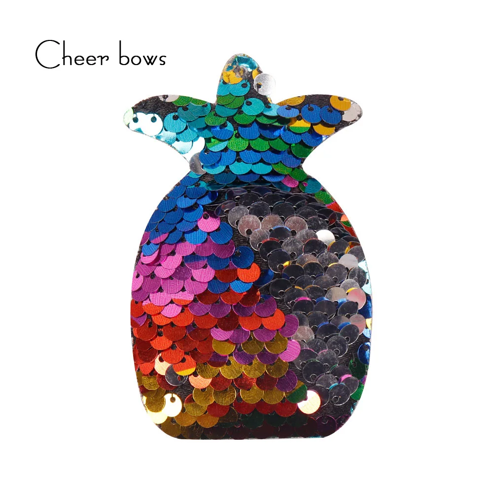

Cheer Bows Reversible Sequins Patches Rainbow Pineapple Appliques DIY Clothing Sew On Patch Decoration Crafts Sewing Supplies