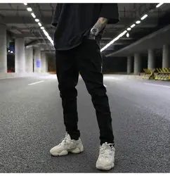 2019 для мужчин wo хип хоп джинсы для женщин джоггеры Джастин Бибер страх Божий уличная темно повседневные штаны Байкер черны