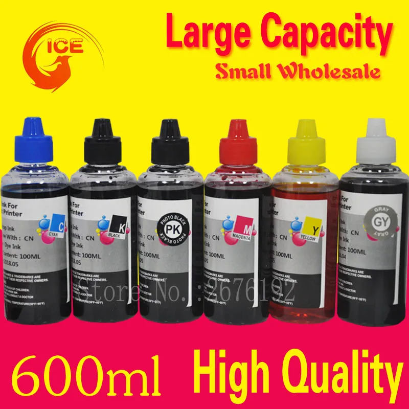 For Canon Pixma MG6340 MG7140 iP8740 MG7540 printer Ink Cartridge Refill Reusable PG450 CLI-451 Quality Dye Photo Ink 6x100ml