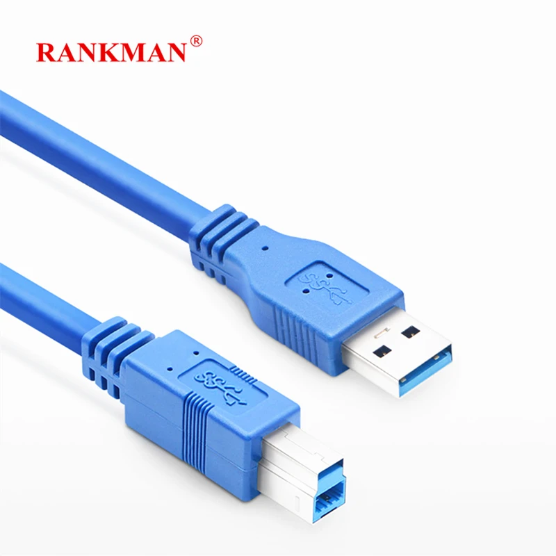 

Rankman USB 3.0 Type A Male to USB 3.0 Male B Print Line Sync Printer Cable Data Cord for PC Printer
