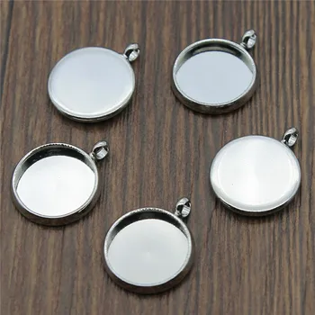 

10pcs 6 Colors Fit 10/12/14/16/18/20/25mm Glass Cabochon Copper Material Side Hanging Cameo Base Setting Charms Pendant Tray