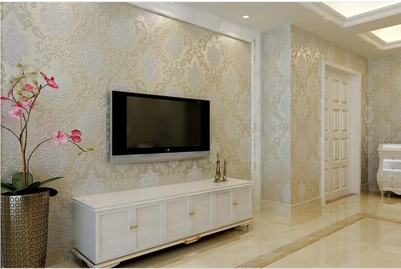 Waliicorners European bedroom wall paper shop for living room simple European Damascus wallpaper for walls 3 d 24