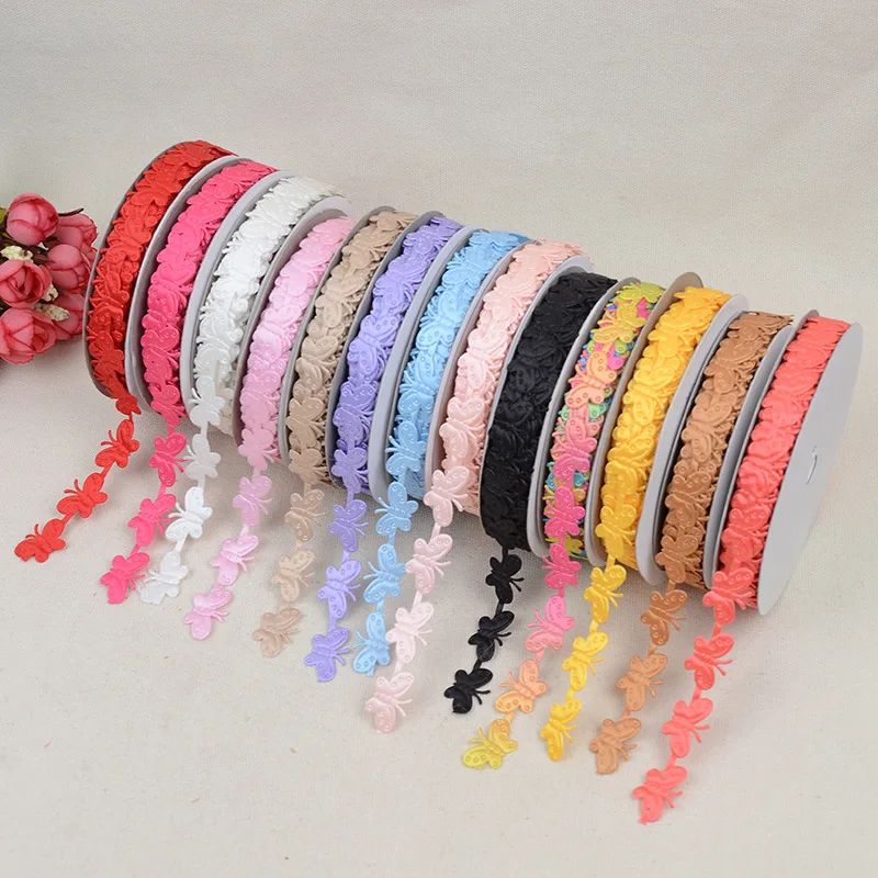 

20yards/lot 1.5CM wide Colorful Butterfly ribbon satin sewing bias for handicrafts ribbons DIY for gift box packaging decoration