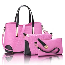 Famous Brand Women Bag Brand 2017 Fashion Women Messenger Bags Handbags PU Leather Female Bag 3 piece Set