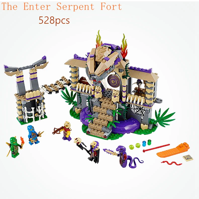 

Ninja Enter the Serpent Masters of Spinjitzu 528pcs Ninja Figures Building Blocks Ninja Toys For Children