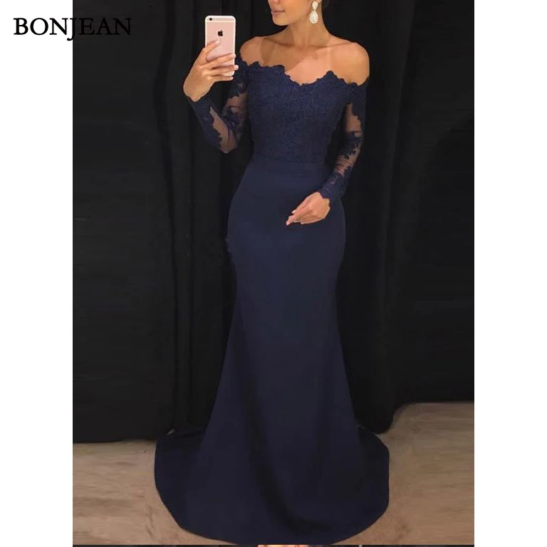

Elegant Mermaid Long Bridesmaids Dresses New Lace Appliques Western Wedding Guest Dress Pleats Trumpet Long