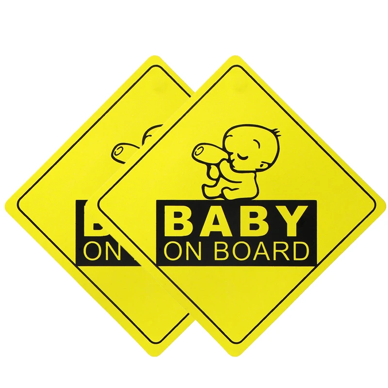 2Pcs Car Sticker Baby ON BOARD WARNING SAFETY SIGN Sticker Decal For