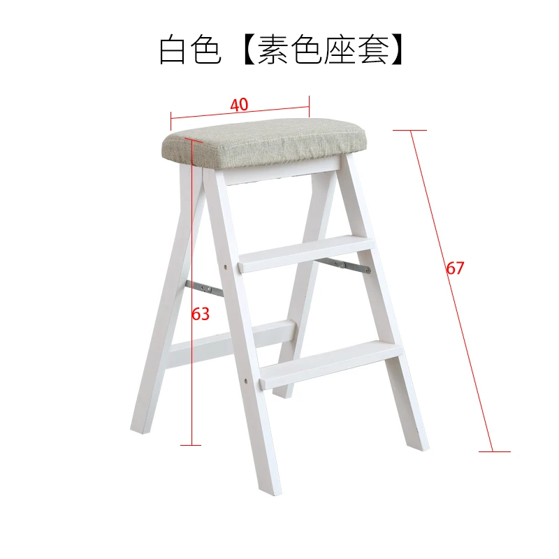 Современная Простота твердой древесины складной стульчик-ступенька твердая и сильная скамейка Бытовая Кухня высокий шаг табурет подшипник 100 кг - Цвет: 21