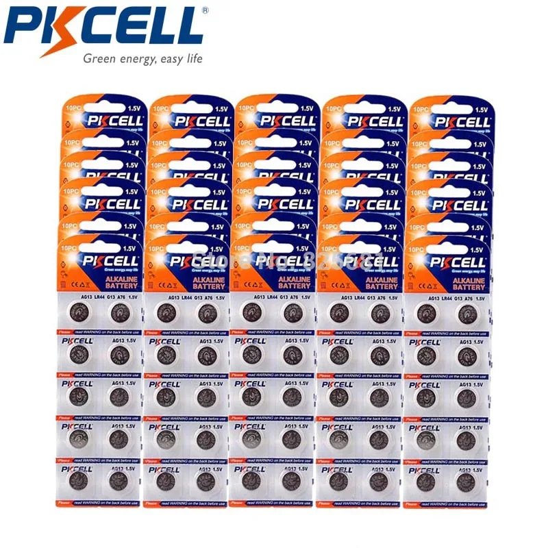 

300Pcs PKCELL AG13 LR44 Alkaline Batteries Button Cell Battery Equal to G13 LR44 A76 76A 357 SR44W For Watch Calcultor