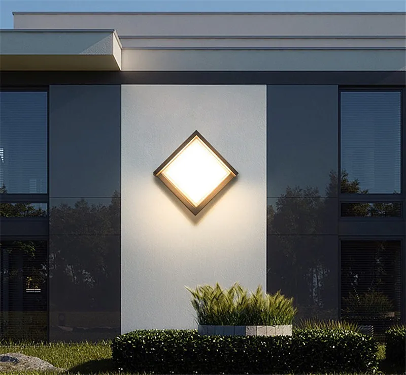 Iluminação ao ar Conduzida da Parede Lâmpada de Parede Parque de Iluminação de Parede Livre Quadrado Redondo Impermeável Varanda Moderno Levou Pátio Jardim Luz 9 Iluminação ao ar livre Luz CONDUZIDA Da