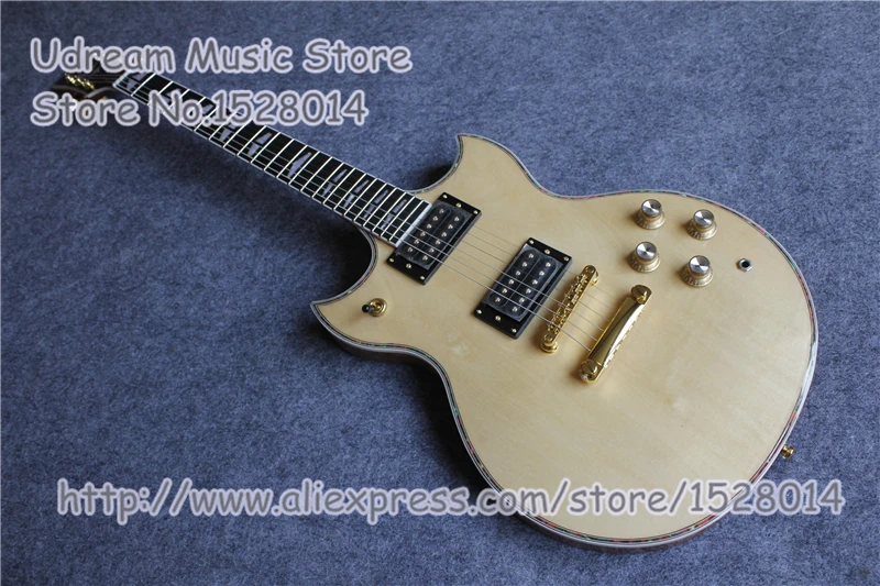 

China Custom Shop Nature Wood Suneye SG Electric Guitar With Gold Hardware Left Handed Custom Available