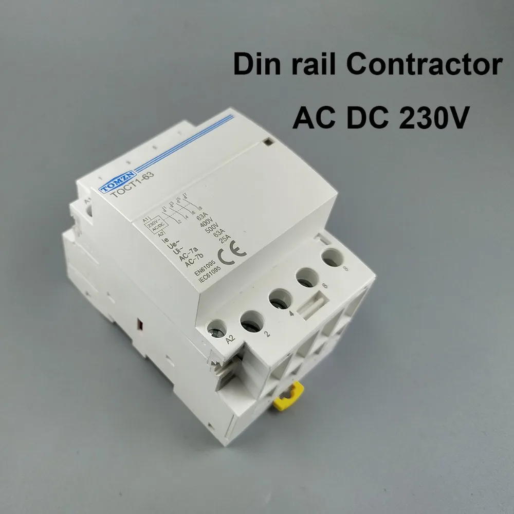 TOCT1 4P 63A 230V AC DC COIL 50/60HZ Din rail бытовой ac Контактор В соответствии с стандартом